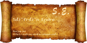 Sáfrán Endre névjegykártya