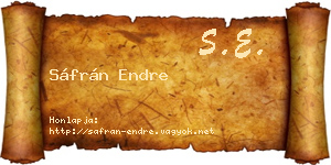 Sáfrán Endre névjegykártya